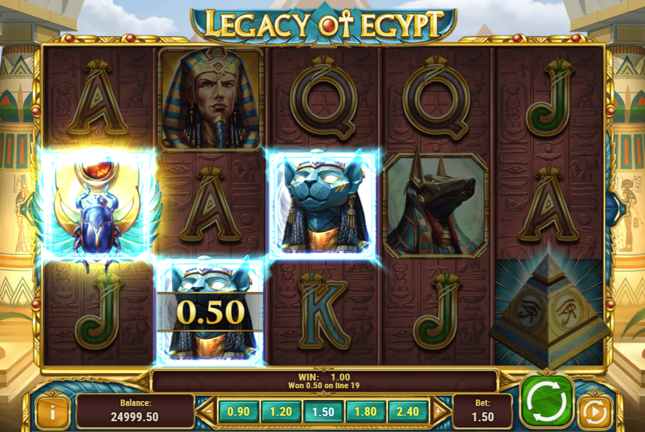 Valores dos Símbolos e Pagamentos Legacy of Egypt slots